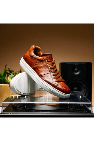 Vivo Leather Sneaker - Cognac-Dellamoda