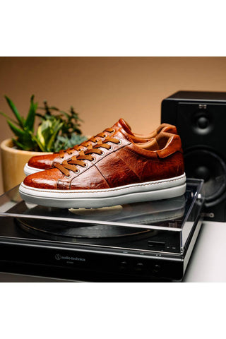 Vivo Leather Sneaker - Cognac-Dellamoda