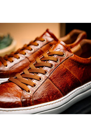 Vivo Leather Sneaker - Cognac-Dellamoda