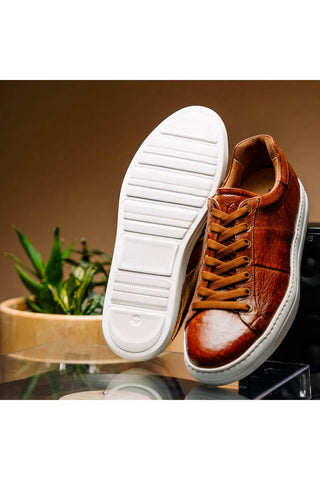 Vivo Leather Sneaker - Cognac-Dellamoda