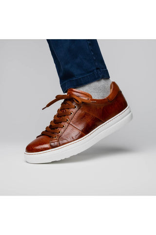 Vivo Leather Sneaker - Cognac-Dellamoda