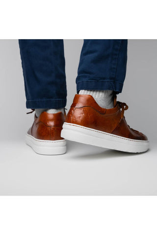 Vivo Leather Sneaker - Cognac-Dellamoda