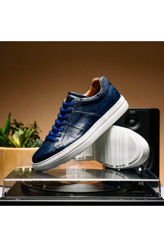 Vivo Leather Sneaker - Navy-Dellamoda