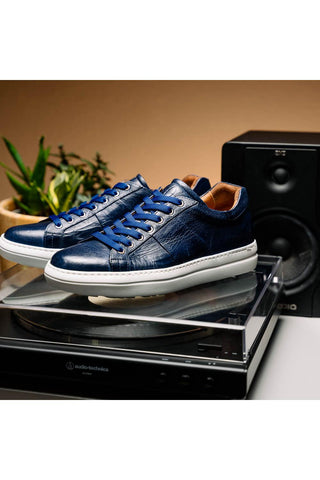 Vivo Leather Sneaker - Navy-Dellamoda