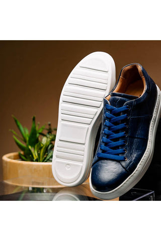 Vivo Leather Sneaker - Navy-Dellamoda