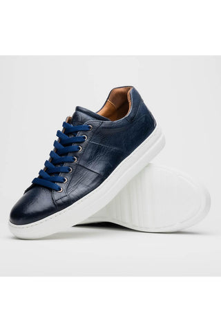 Vivo Leather Sneaker - Navy-Dellamoda