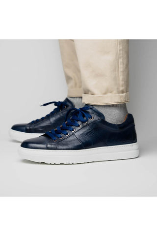 Vivo Leather Sneaker - Navy-Dellamoda
