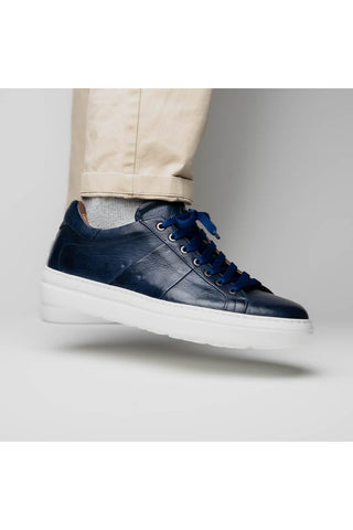 Vivo Leather Sneaker - Navy-Dellamoda