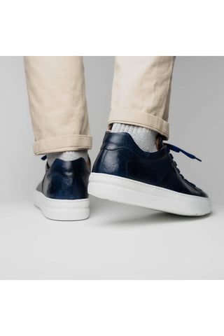 Vivo Leather Sneaker - Navy-Dellamoda