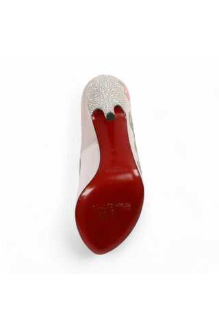 Yves Saint Laurent Lotus Fabric / Leather Crystalized Ankle-Strap Sandals (YSLS1000)