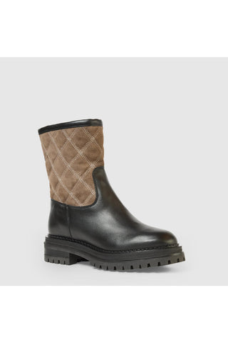 Aquatalia Zema leather and suede ankle boot in Black/Tobacco - view 2