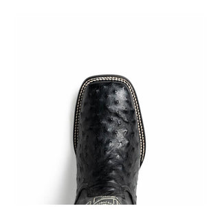 Marco Di Milano Alabama Men's Shoes Black Exotic Ostrich Skin Cowboy Boot (MDM1223)