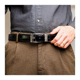 Marco Di Milano Ostrich Belt - Black