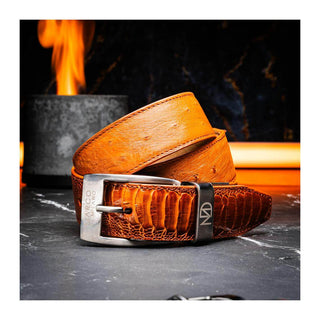 Marco Di Milano Ostrich Belt - Cognac