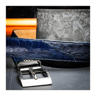 Marco Di Milano Ostrich Belt - Navy