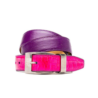 Marco Di Milano Ostrich Belt - Pink & Purple