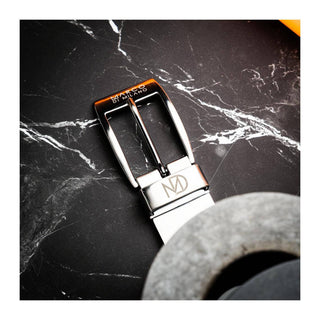 Marco Di Milano Ostrich Belt - White & Black