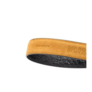 Marco Di Milano Ostrich Belt - White & Black