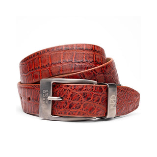 Marco Di Milano Emilio Men's Rustic Cognac Genuine Alligator Skin Belts (MDMB1048)