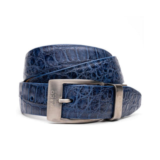 Marco Di Milano Emilio Men's Antique Navy Genuine Alligator Skin Belts (MDMB1048)