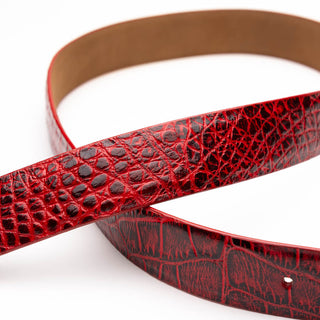 Marco Di Milano Emilio Men's Antique Red Genuine Alligator Skin Belts (MDMB1048)