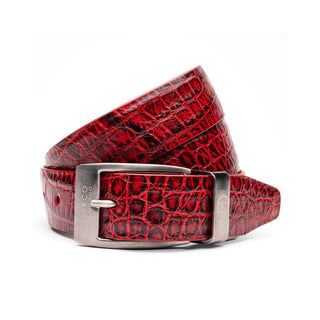 Marco Di Milano Emilio Men's Antique Red Genuine Alligator Skin Belts (MDMB1048)