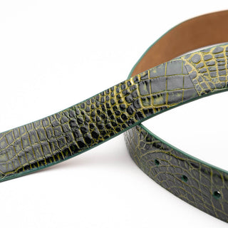 Marco Di Milano Emilio Men's Antique Green Genuine Alligator Skin Belts (MDMB1048)