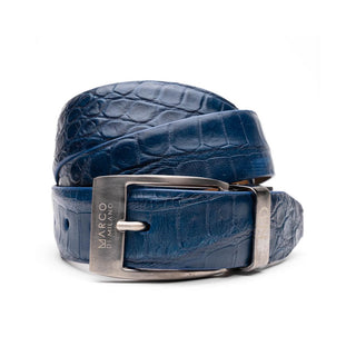 Marco Di Milano Emilio Men's Navy Genuine Alligator Skin Belts (MDMB1048)