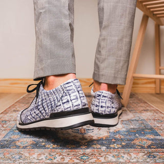 Marco Di Milano Alonzo Men's Shoes Newspaper Genuine Caiman Crocodile Casual Sneakers (MDM1165)