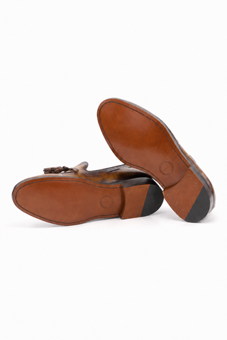 Ambrogio AMB2446 Camel 04 cognac leather outsole with heel-positioned embossed Ambrogio logo