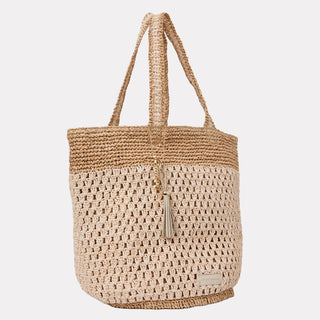 Andre Assous Anna Natural raffia tote handbag view 3