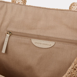 Andre Assous Anna Natural raffia tote handbag view 5