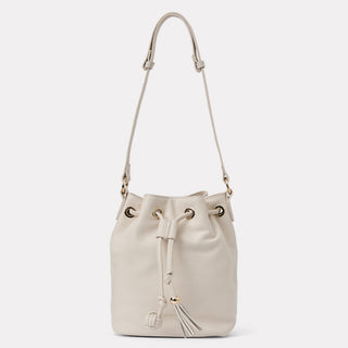 Andre Assous Bella Bone leather bucket handbag front view
