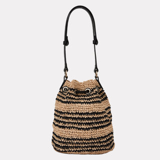 Andre Assous Bella Natural raffia bucket handbag view 3