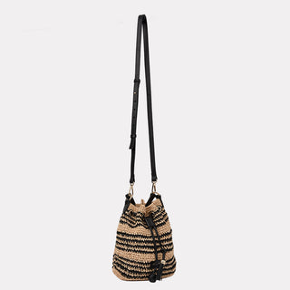 Andre Assous Bella Natural raffia bucket handbag view 4
