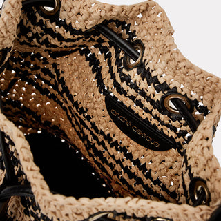 Andre Assous Bella Natural raffia bucket handbag view 5