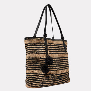 Andre Assous Carina Natural leather and raffia tote handbag view 2
