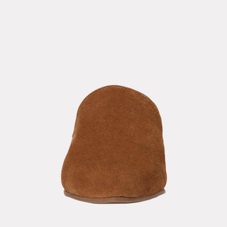 Andre Assous Daria fur-lined suede flat in Cognac - view 5