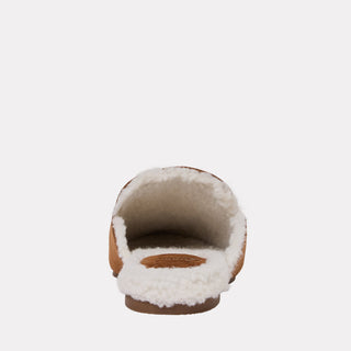 Andre Assous Daria fur-lined suede flat in Cognac - view 6