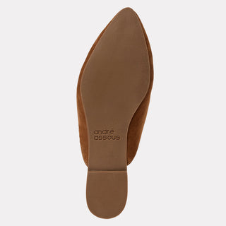 Andre Assous Daria fur-lined suede flat in Cognac - view 7