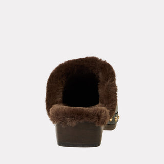Andre Assous Jocelyn clog in Black leather with faux-fur lining - view 6