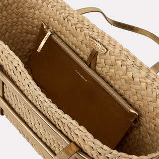 Andre Assous Marina Natural leather and sitalpati bucket handbag view 4