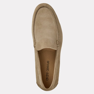 Andre Assous Mason suede loafer in Beige - angled view