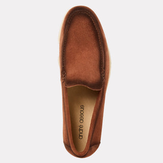 Andre Assous Mason suede loafer in Brown - angled view