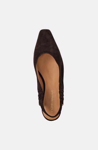 Andre Assous Odeya suede slingback heel in Dark Brown - view 3