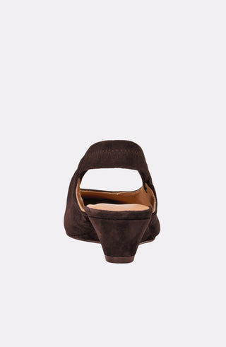 Andre Assous Odeya suede slingback heel in Dark Brown - view 6