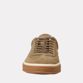 Andre Assous Xander suede sneaker in Taupe - top