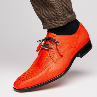 Marco Di Milano Andretti Men's Shoes Orange Exotic Ostrich Leg Derby (MDM1181)