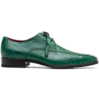 Marco Di Milano Andretti Men's Shoes Green Lemon Exotic Ostrich Leg Derby (MDM1181)