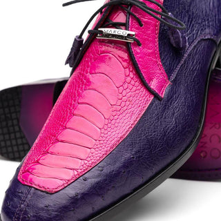 Marco Di Milano Andretti Men's Shoes Pink & Purple Exotic Ostrich Leg Derby (MDM1181)